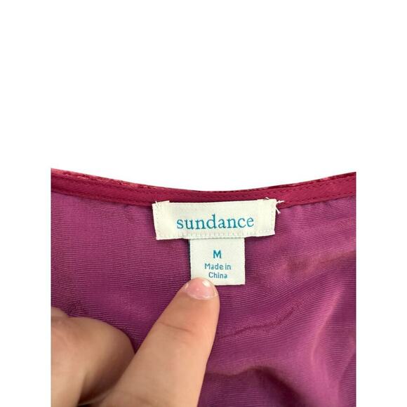 Sundance Women's Pink Velvet Drape Ruched Blouse Top Size Medium - Picture 3 of 6